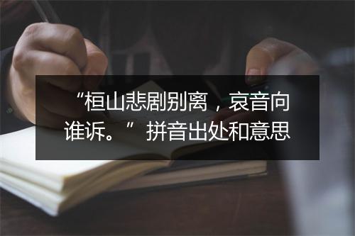 “桓山悲剧别离，哀音向谁诉。”拼音出处和意思