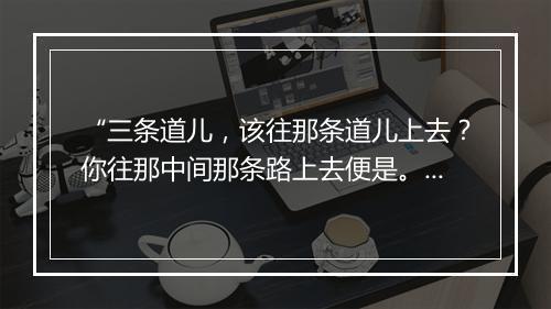 “三条道儿，该往那条道儿上去？你往那中间那条路上去便是。”拼音出处和意思