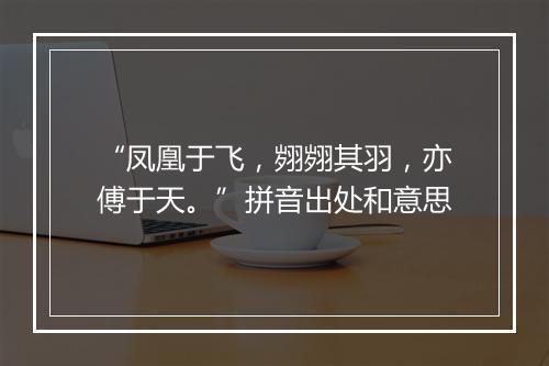 “凤凰于飞，翙翙其羽，亦傅于天。”拼音出处和意思