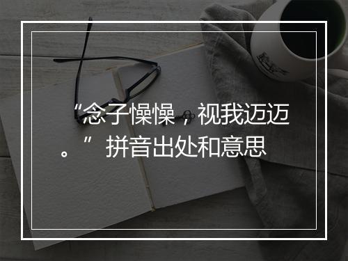 “念子懆懆，视我迈迈。”拼音出处和意思