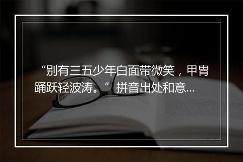 “别有三五少年白面带微笑，甲胄踊跃轻波涛。”拼音出处和意思