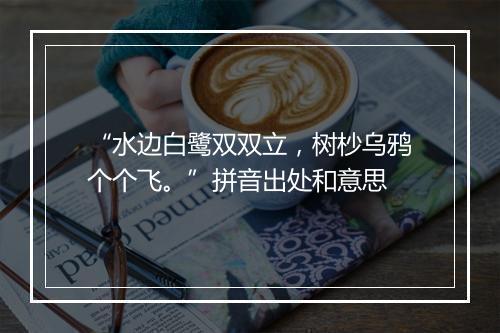 “水边白鹭双双立，树杪乌鸦个个飞。”拼音出处和意思