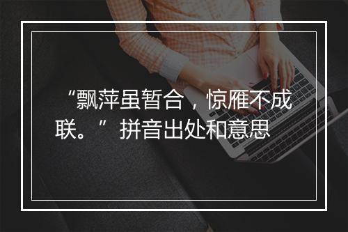 “飘萍虽暂合，惊雁不成联。”拼音出处和意思