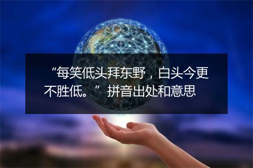 “每笑低头拜东野，白头今更不胜低。”拼音出处和意思