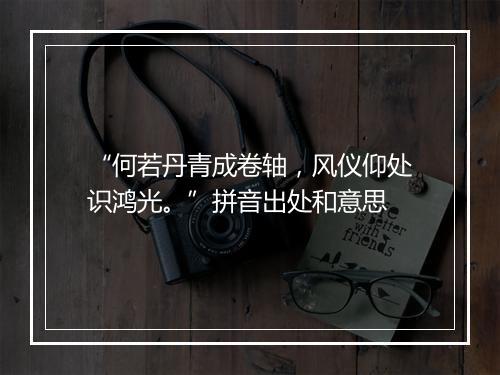 “何若丹青成卷轴，风仪仰处识鸿光。”拼音出处和意思