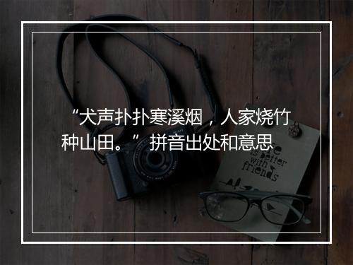 “犬声扑扑寒溪烟，人家烧竹种山田。”拼音出处和意思