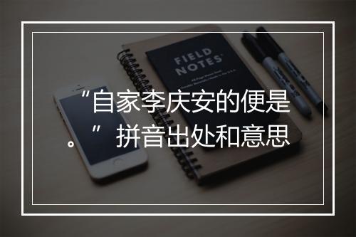 “自家李庆安的便是。”拼音出处和意思