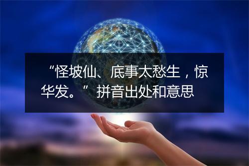 “怪坡仙、底事太愁生，惊华发。”拼音出处和意思