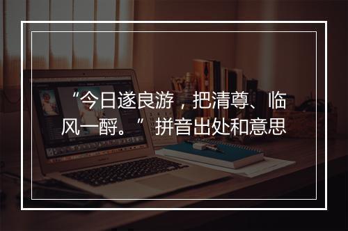 “今日遂良游，把清尊、临风一酹。”拼音出处和意思