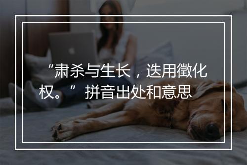 “肃杀与生长，迭用徵化权。”拼音出处和意思