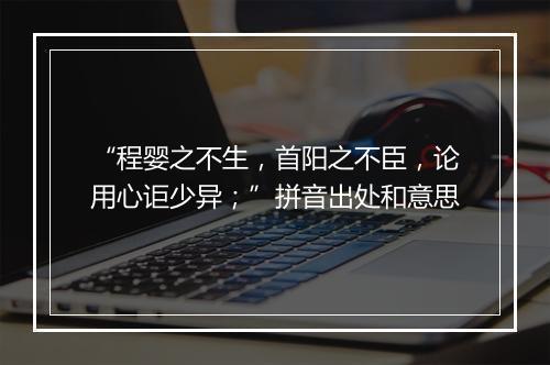 “程婴之不生，首阳之不臣，论用心讵少异；”拼音出处和意思