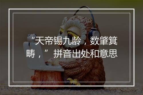 “天帝锡九龄，数肇箕畴，”拼音出处和意思