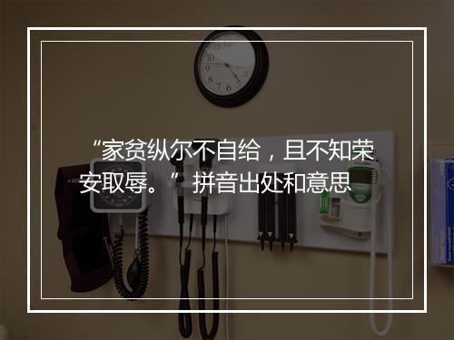 “家贫纵尔不自给，且不知荣安取辱。”拼音出处和意思