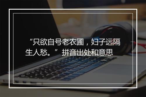 “只欲自号老农圃，妇子远隔生人愁。”拼音出处和意思