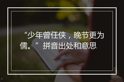 “少年曾任侠，晚节更为儒。”拼音出处和意思