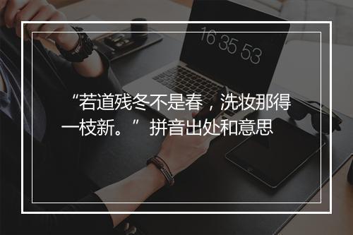 “若道残冬不是春，洗妆那得一枝新。”拼音出处和意思