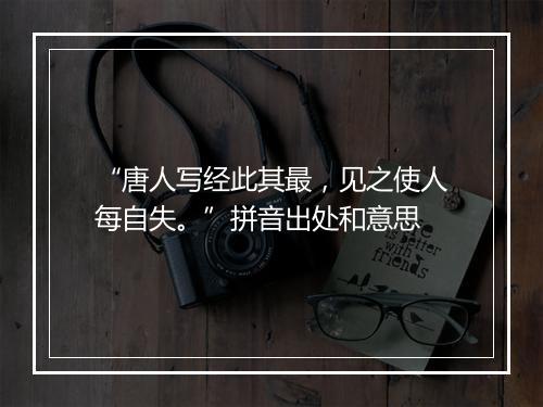 “唐人写经此其最，见之使人每自失。”拼音出处和意思