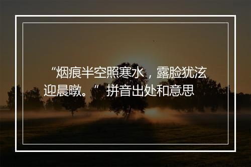 “烟痕半空照寒水，露脸犹泫迎晨暾。”拼音出处和意思