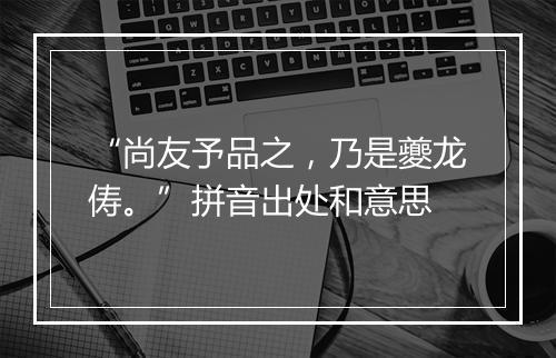 “尚友予品之，乃是夔龙俦。”拼音出处和意思