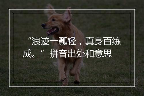 “浪迹一瓢轻，真身百练成。”拼音出处和意思