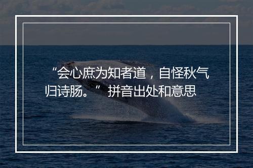 “会心庶为知者道，自怪秋气归诗肠。”拼音出处和意思