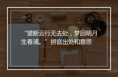 “望断云行无去处，梦回明月生春浦。”拼音出处和意思