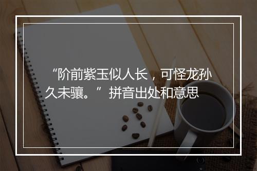 “阶前紫玉似人长，可怪龙孙久未骧。”拼音出处和意思