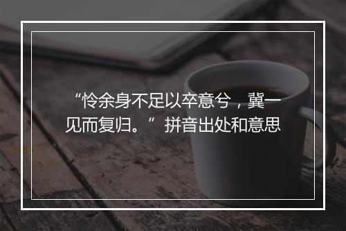 “怜余身不足以卒意兮，冀一见而复归。”拼音出处和意思