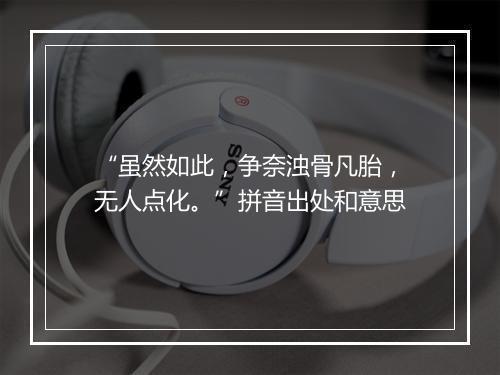 “虽然如此，争奈浊骨凡胎，无人点化。”拼音出处和意思