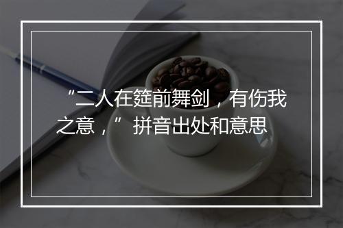 “二人在筵前舞剑，有伤我之意，”拼音出处和意思