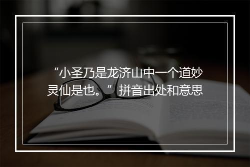 “小圣乃是龙济山中一个道妙灵仙是也。”拼音出处和意思