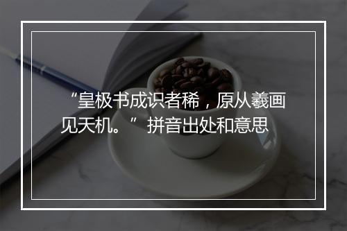 “皇极书成识者稀，原从羲画见天机。”拼音出处和意思