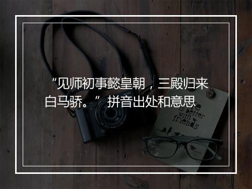 “见师初事懿皇朝，三殿归来白马骄。”拼音出处和意思