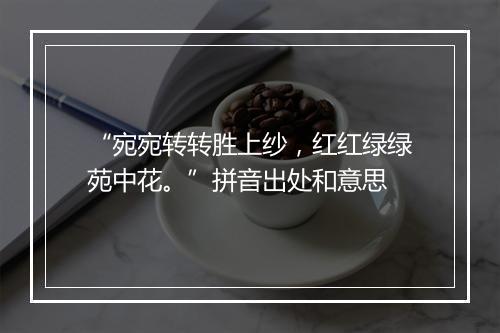 “宛宛转转胜上纱，红红绿绿苑中花。”拼音出处和意思