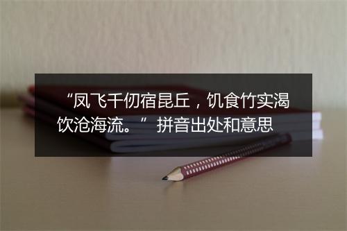 “凤飞千仞宿昆丘，饥食竹实渴饮沧海流。”拼音出处和意思