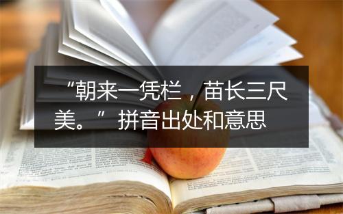 “朝来一凭栏，苗长三尺美。”拼音出处和意思