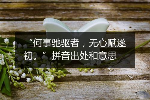 “何事驰驱者，无心赋遂初。”拼音出处和意思