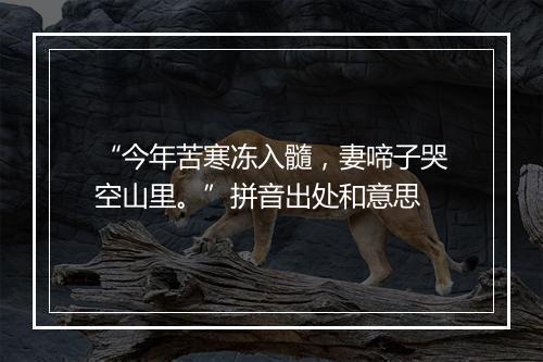 “今年苦寒冻入髓，妻啼子哭空山里。”拼音出处和意思