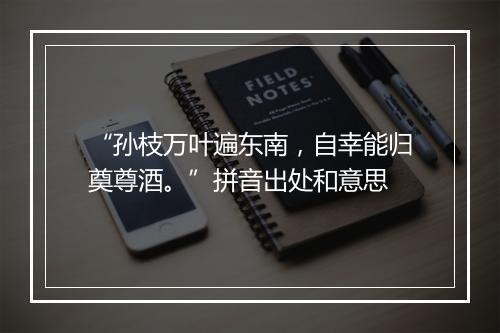 “孙枝万叶遍东南，自幸能归奠尊酒。”拼音出处和意思