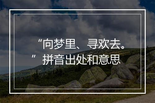 “向梦里、寻欢去。”拼音出处和意思