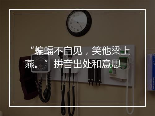 “蝙蝠不自见，笑他梁上燕。”拼音出处和意思