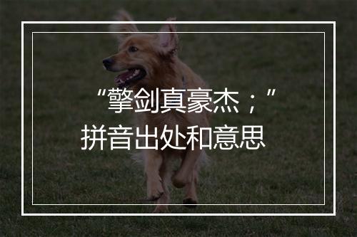 “擎剑真豪杰；”拼音出处和意思