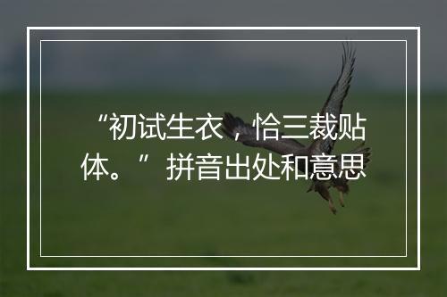 “初试生衣，恰三裁贴体。”拼音出处和意思