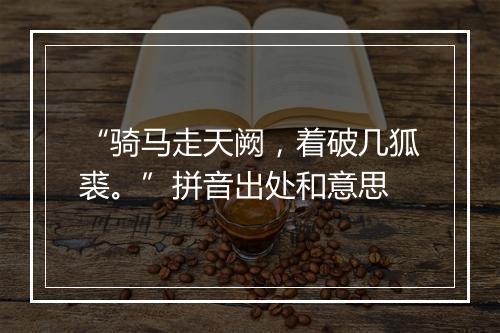 “骑马走天阙，着破几狐裘。”拼音出处和意思