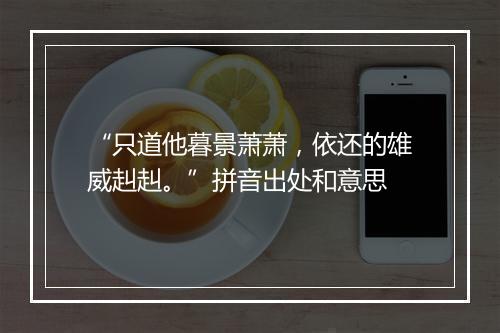 “只道他暮景萧萧，依还的雄威赳赳。”拼音出处和意思