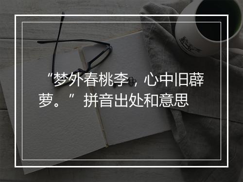 “梦外春桃李，心中旧薜萝。”拼音出处和意思