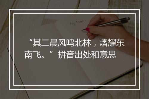 “其二晨风鸣北林，熠耀东南飞。”拼音出处和意思