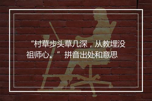 “村草步头草几深，从教埋没祖师心。”拼音出处和意思