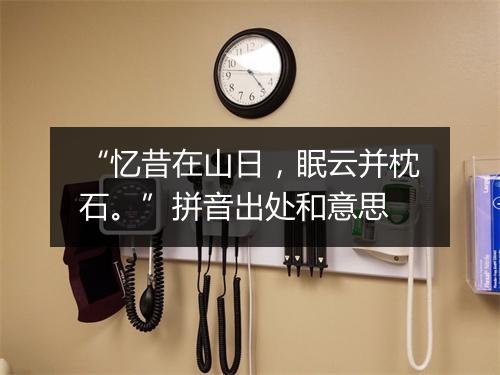 “忆昔在山日，眠云并枕石。”拼音出处和意思