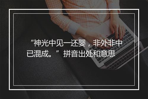 “神光中见一还婴，非外非中已混成。”拼音出处和意思